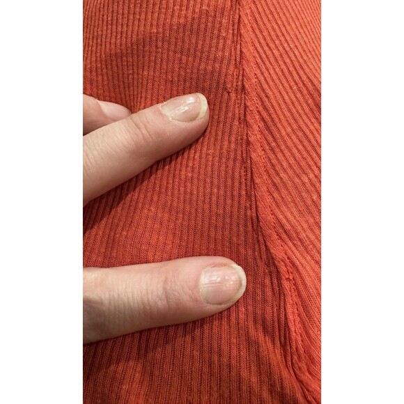 Free People We The Free Women's M Ribbed Hot Pocket Tank Top Cami Red Oversized - Picture 5 of 7